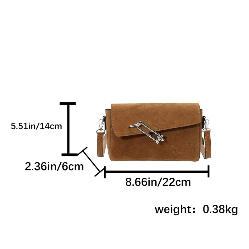 Retro Frosted New Shoulder Bag Women Autumn And Winter Suede High-end Fashion Women's Wallet Versatile Texture Small Square Bag
