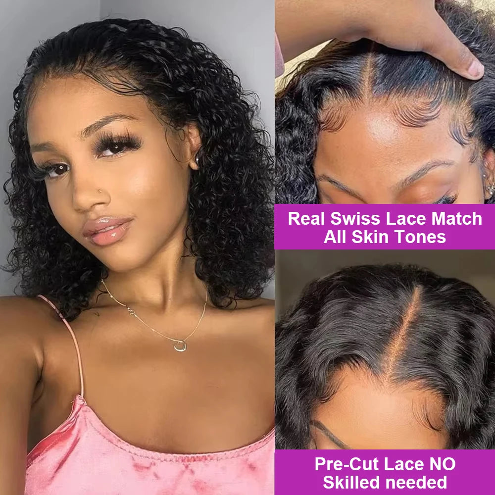 Deep Wave Bob Wig (10–16 Inch Options)
