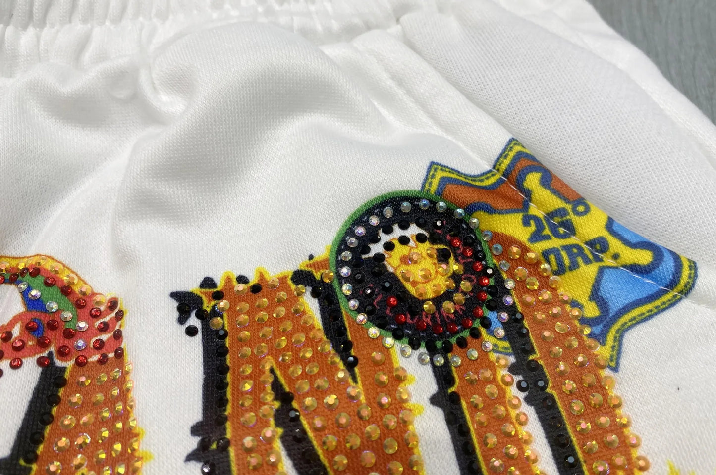 Heavy Industry Rhinestone Hot Fixed Short Sleeve T-shirt Summer New Casual Suit Top and Shorts 2 Piece Sets Womens Outfits