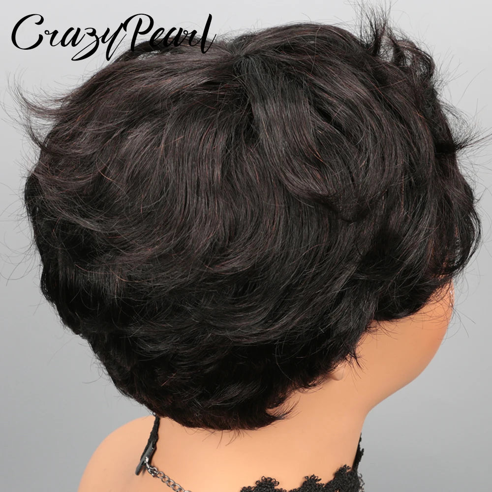 Layered Pixie Cut Human Hair Lace Front Wig for Women