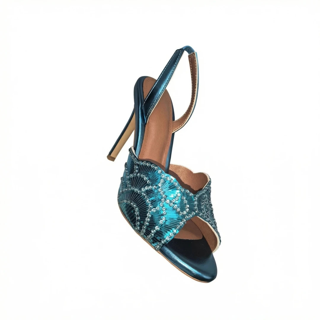 Luxurious Sparkling Fish Mouth Strap Sandals for Women