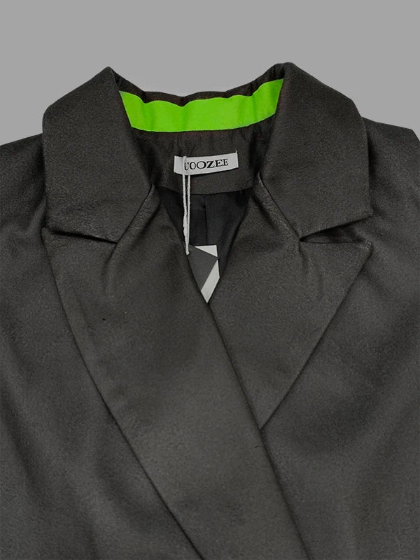 Beautyblue Women's Trench Coat Gradient Windbreaker Coat 2025 New Fashion Loose Split-Joint Notched Collar Long Outerwear Tops