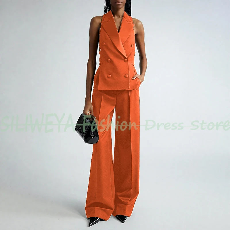Double Breasted Vest And Pants Set