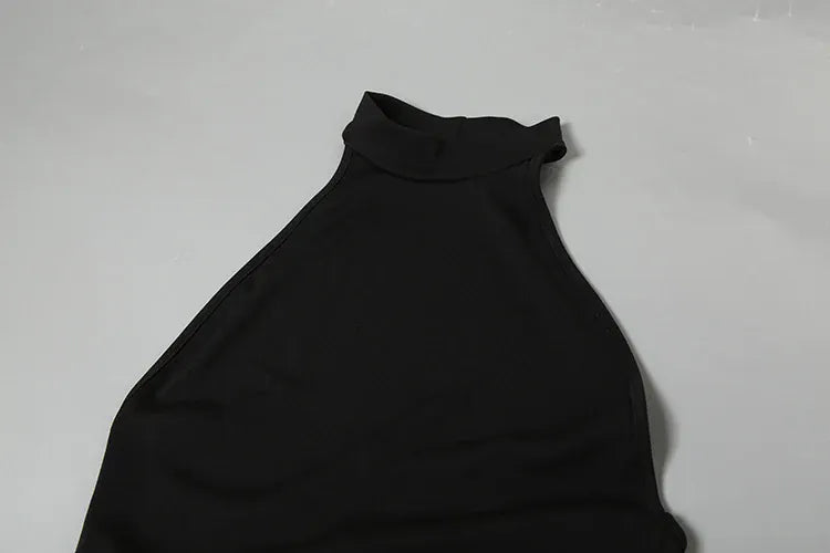 Weird Puss Ruched Maxi Dress Women Sexy Color Blocking Halter Backless Thin Slit Summer Trend Birthday Party Clubwear Vestidos