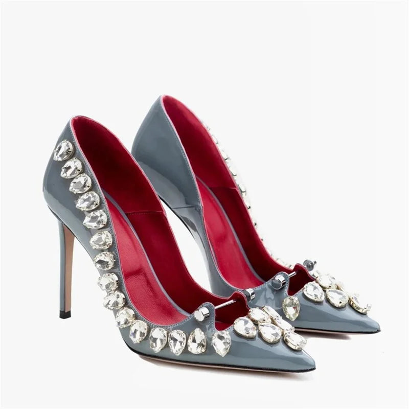 Crystal Embellished Metal Decoration Pumps for Women