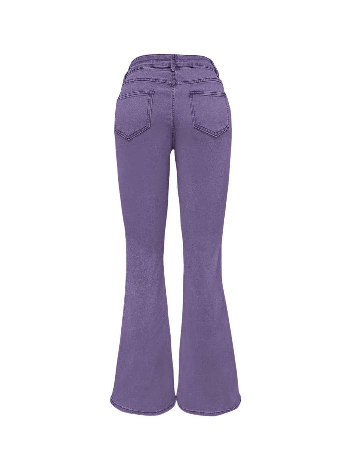 High Waisted Flared Slim Fit Jeans With Pockets for Women