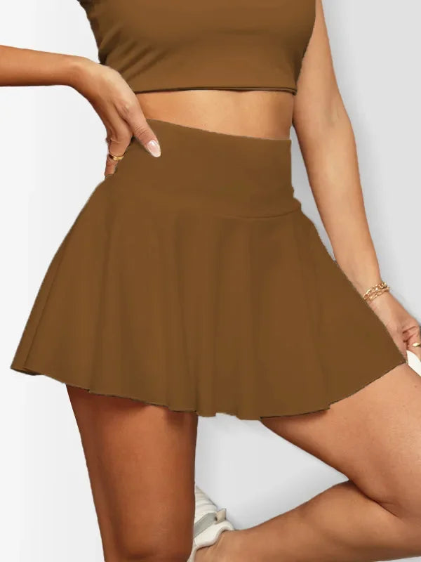 Pleated Skort With Built-In Shorts