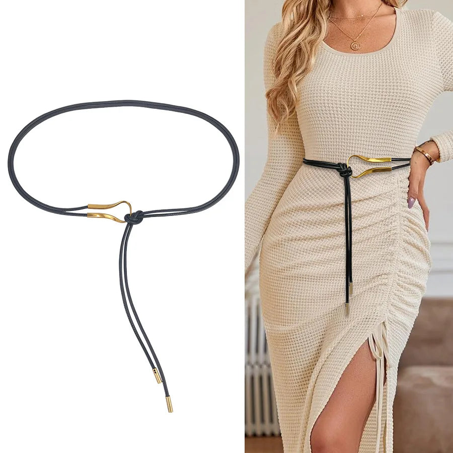 Fashion Braided Gold Knot Waist Chain Belt for Women