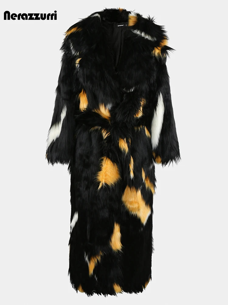 Soft Thick Mandarin Collar Faux Fox Fur Coat For Women