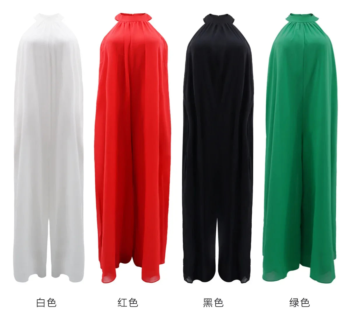 Loose Fit Solid Color Chiffon Ankle Length Jumpsuit for Women