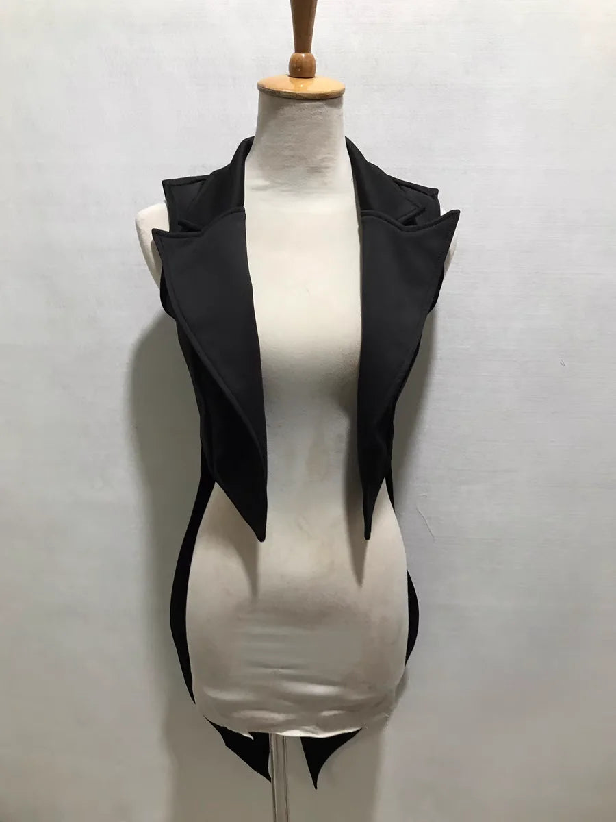Black And White Tailcoat Dance Performance Costume for Women
