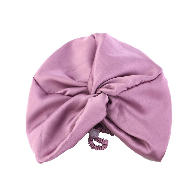 Soft Satin Sleep Turban Cap With Adjustable Fit for Women