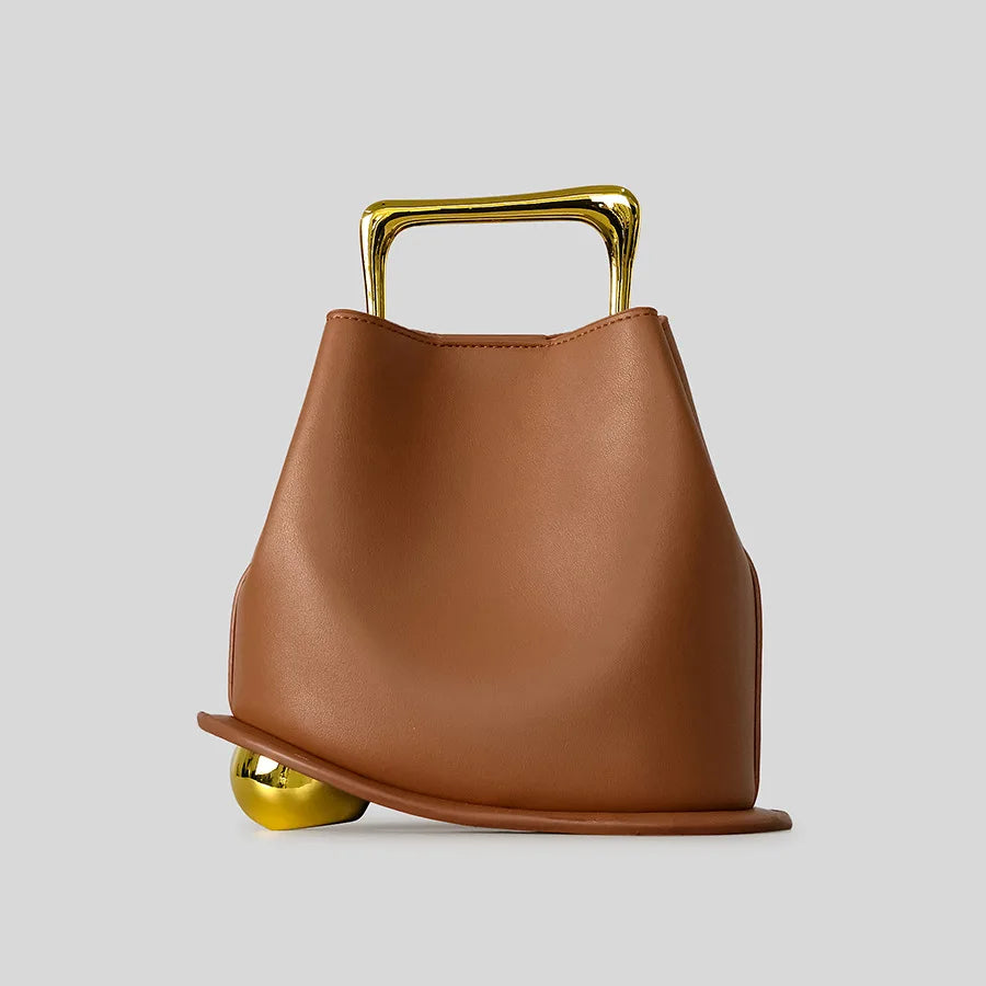 NEW Tote Bag PU Leather Bucket Simple Solid Color Underarm Fashion Casual Crossbody Shoulder Bag Shopping