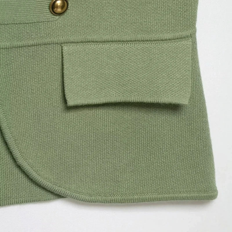 Comfortable Knitted O Neck Sleeveless Vest For Women