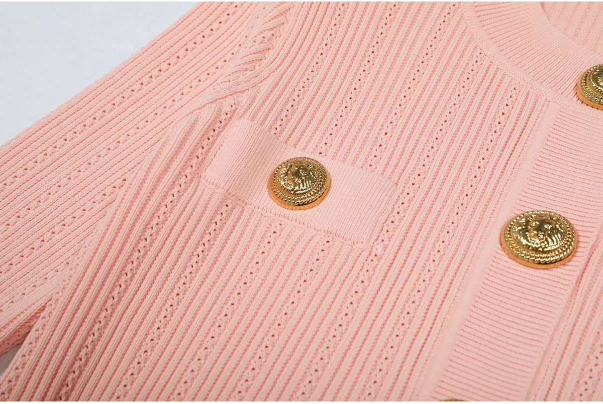 O Neck Knit Sweater Coat