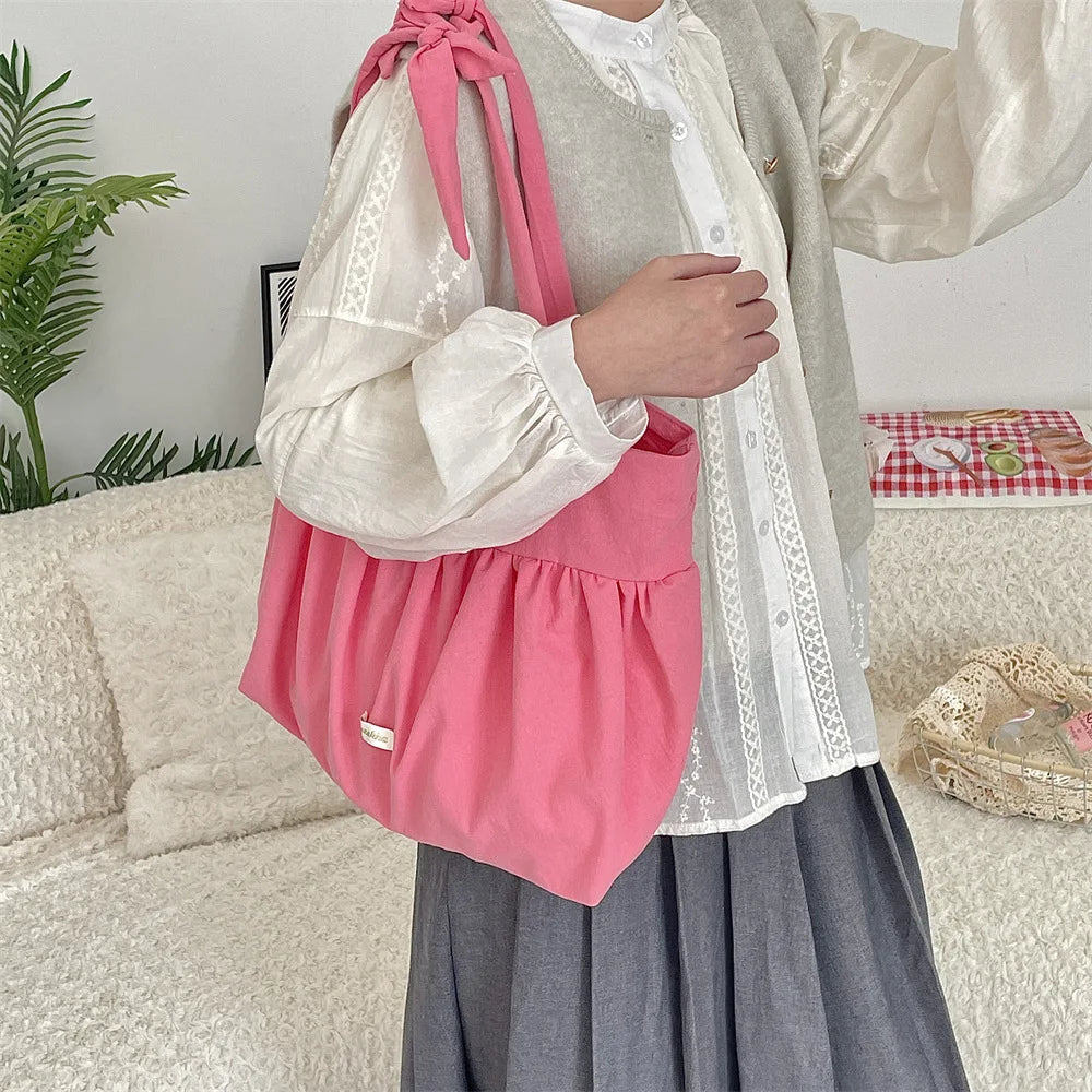 Casual Large Capacity Belted Canvas Tote Bag for Women