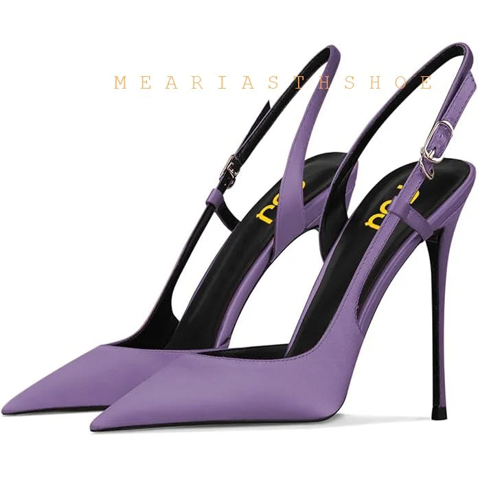 Black Lace Mesh Pointed Toe Side Open Slim High Heel Sandals For Women