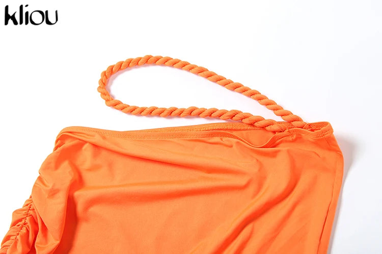 Woven Pleated Crop Top and Maxi Skirt Two Piece Set for Women