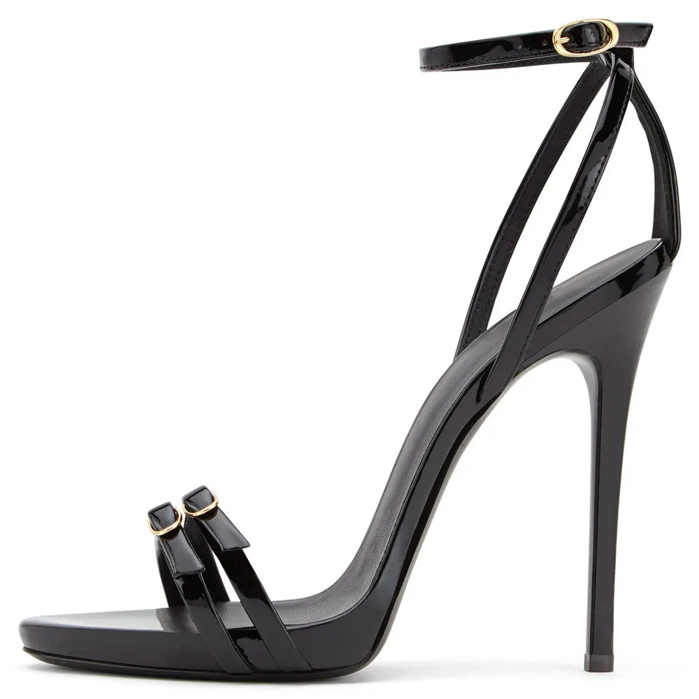 Rhinestone Patent Leather Thin High Heels for Women