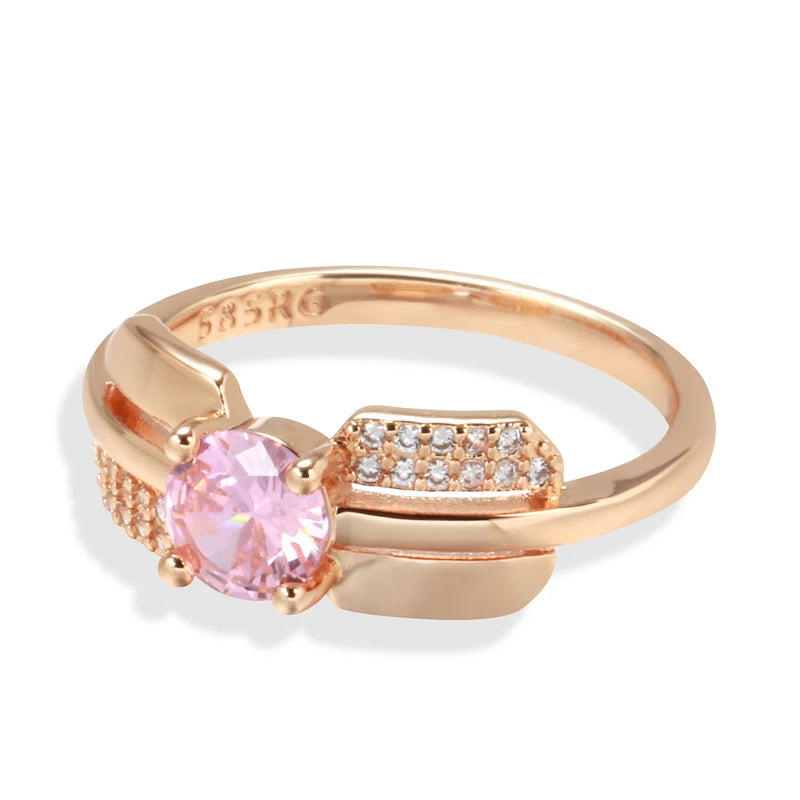 Pink Princess Cut Zircon Ring
