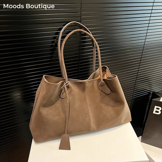 Classic Faux Suede Shoulder Bag