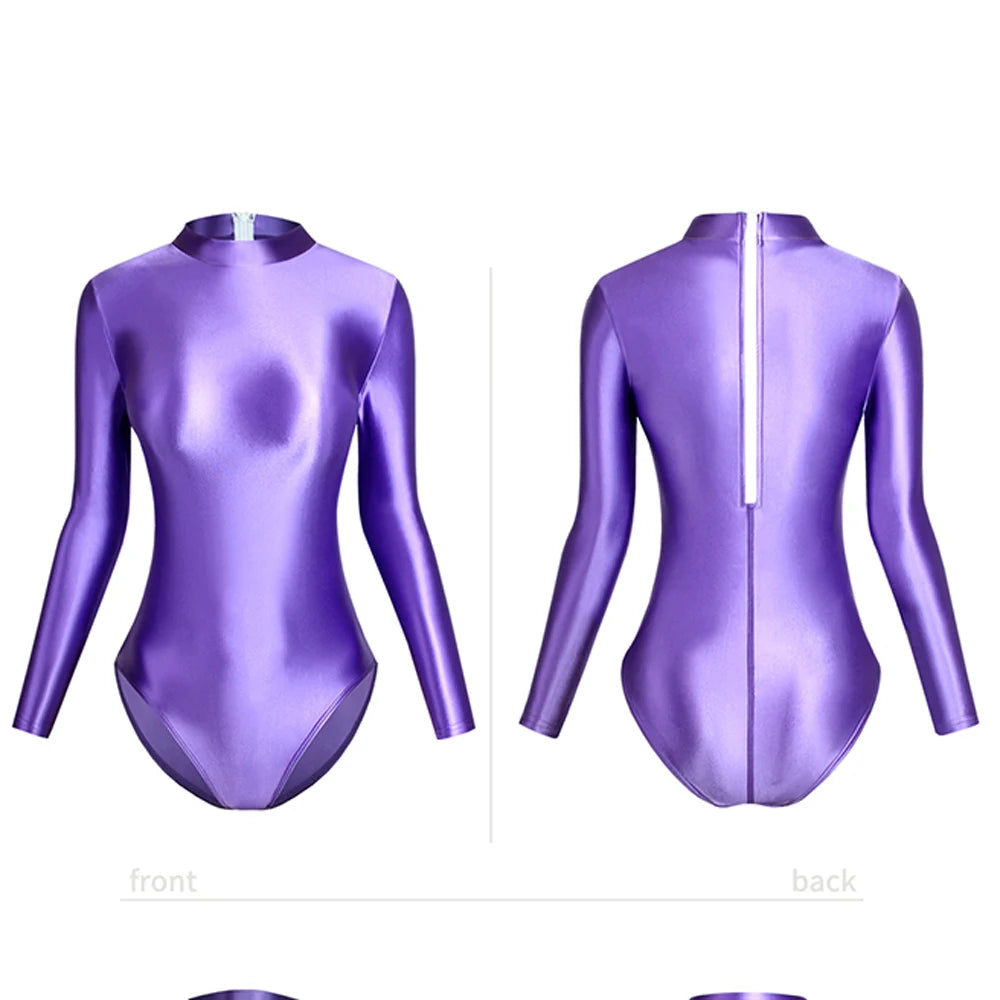Silky Glossy One Piece Swimsuit