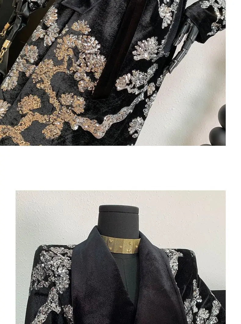 Adjustable Waist Windbreaker Coat Autumn/Winter New Sequins Trench Coat, Women's Coat, English Style Overcoat