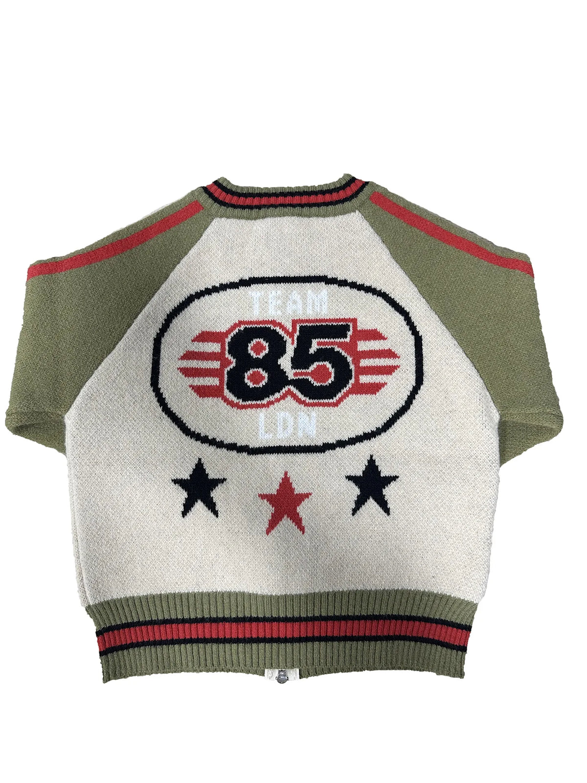 Warm Knitted Cropped Varsity Sweater Jacket for Women
