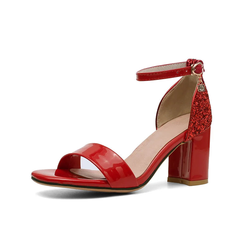Classic Square Heel Buckle Sandals