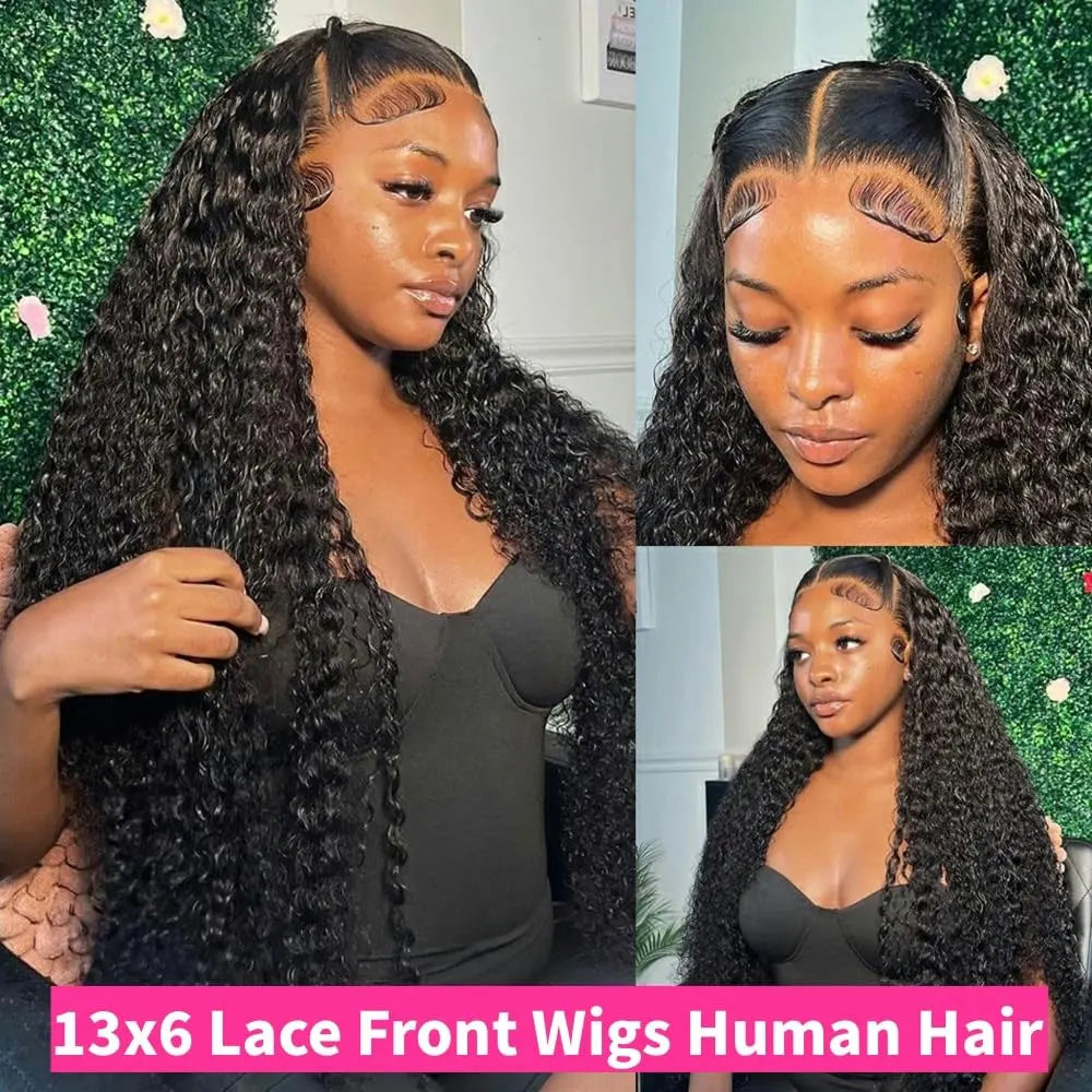 Preplucked Deep Wave Brazilian Lace Front Wig for Women