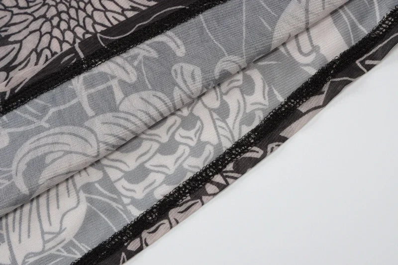 Women 2023 Autumn Winter Long Sleeve Mesh See Through Streetwear Bodycon Long Dress Wholesale Items For Business