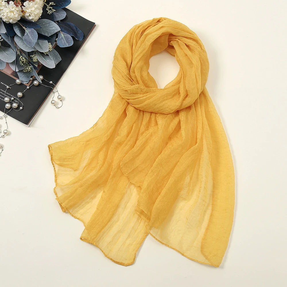 Oversized Chiffon Sun Protection Beach Wrap Scarf for Women