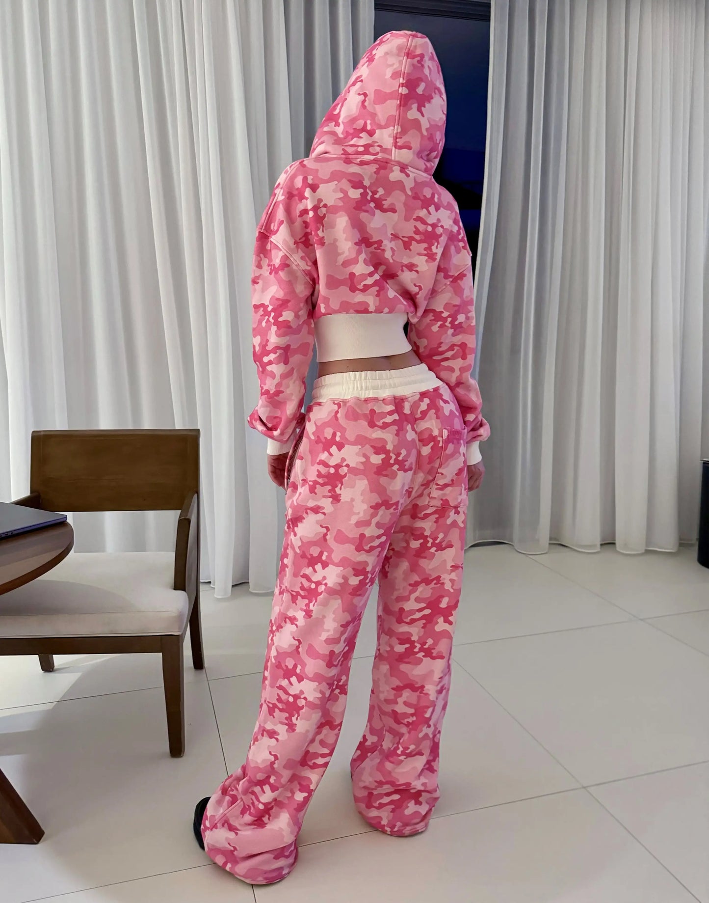 Gothic Women Camouflage Tie Dye Hoodie Sweatpant Y2K Clothes Letter Embroidery Retro Oversized Cropp Sweatshirt Casual Pants Set