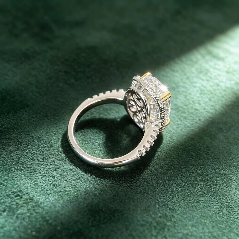 Old European Cut Moissanite Sterling Silver Ring for Women