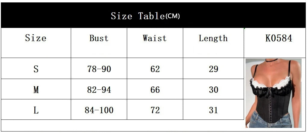 Sheer Lace Trim Fishbone Corset Crop Top for Women
