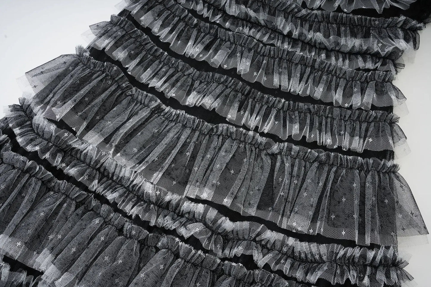 KUCLUT Fashion Women's Multi Layer Mesh Patchwork Dress Elegant Heavy Industry Evening Party Ruffled Short Sleeve Dresses YZJ28