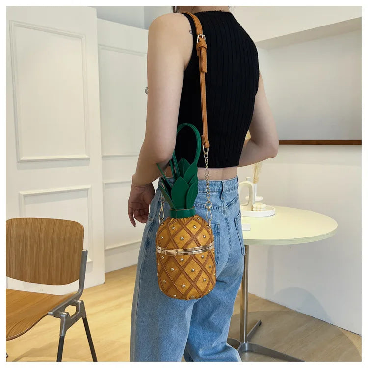 New Women's Shoulder Bag Pineapple Shape Fashionable Women's Shoulder Crossbody Bag Fashionable Casual Women's Bag High Quality
