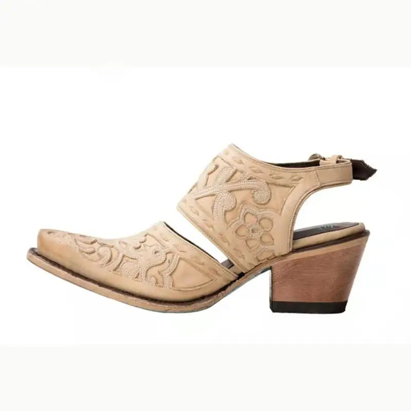 Floral Embellished Square Toe Back Strap Plus Size Sandals for Women
