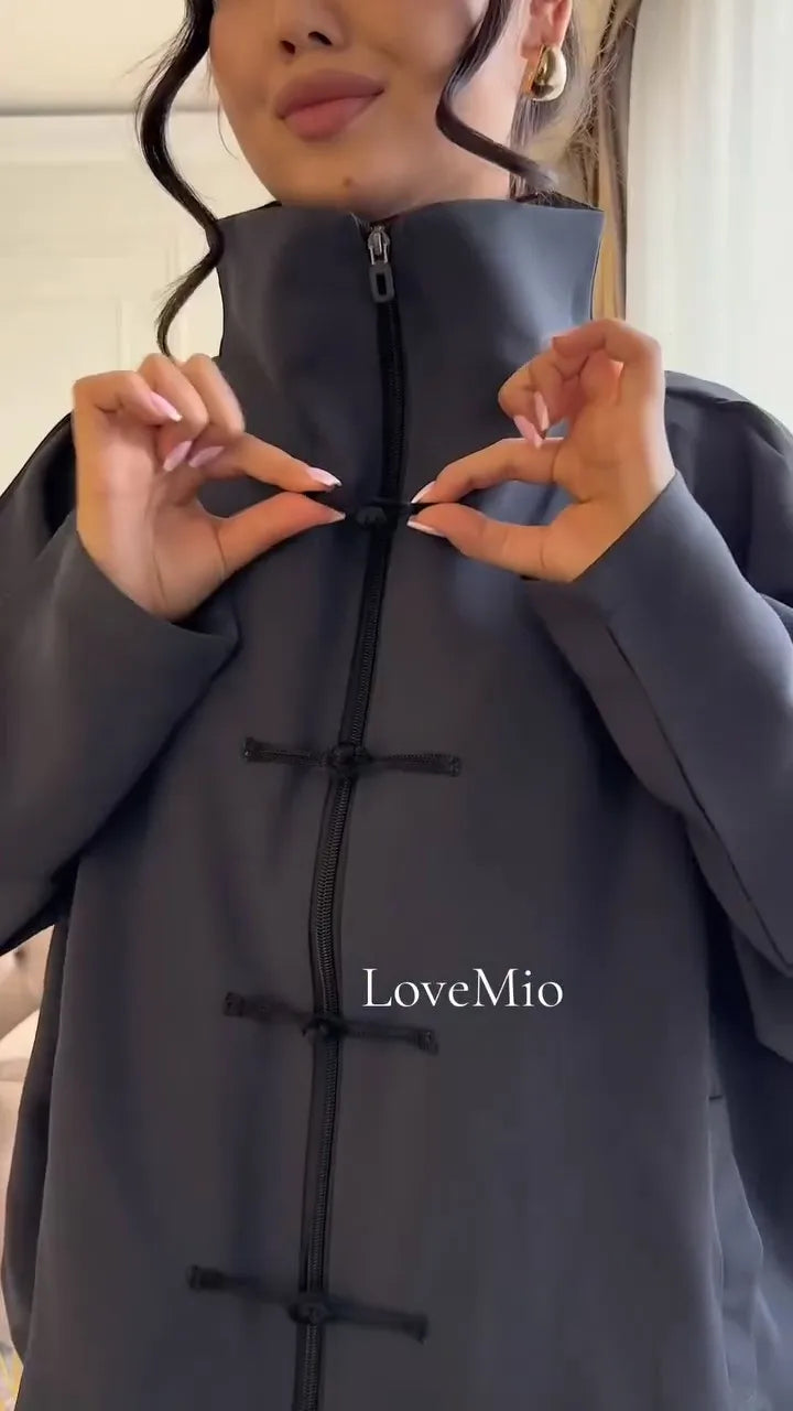 Loose Fit Casual Coat And Pant Set