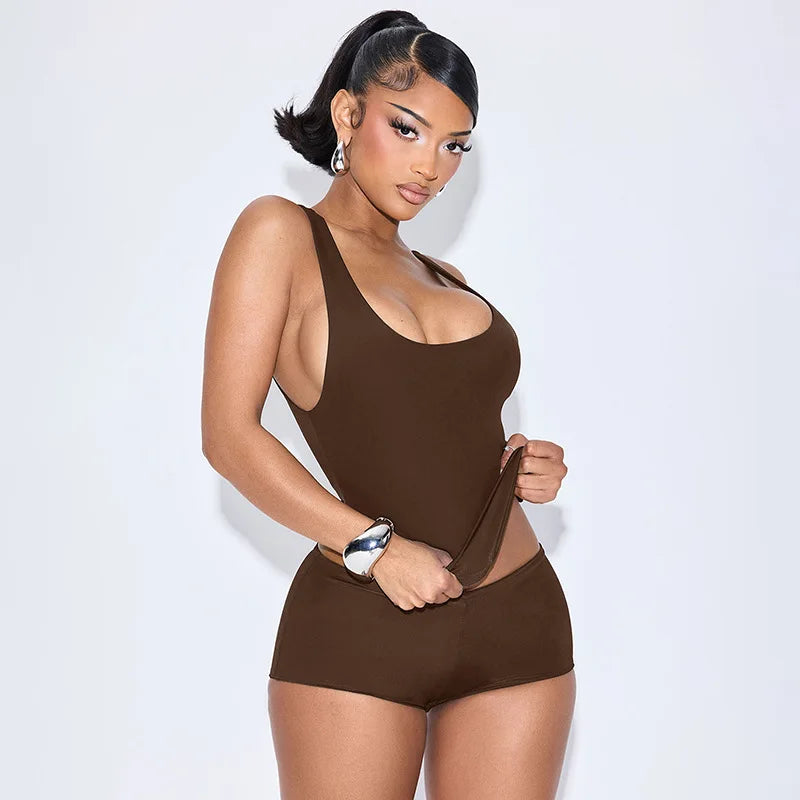 Sexy Mesh Patchwork Crop Top and Shorts Set for Women