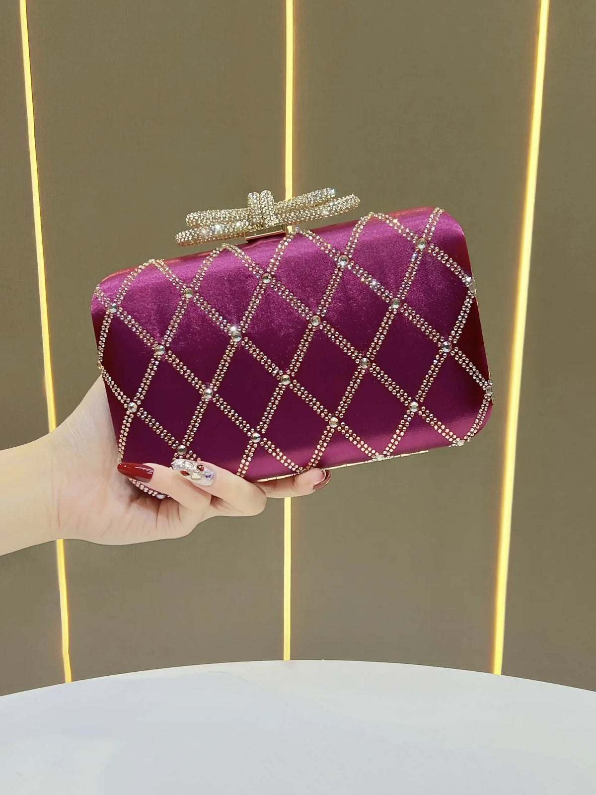 Glitter Rhinestone Clutch Messenger Bag for Women