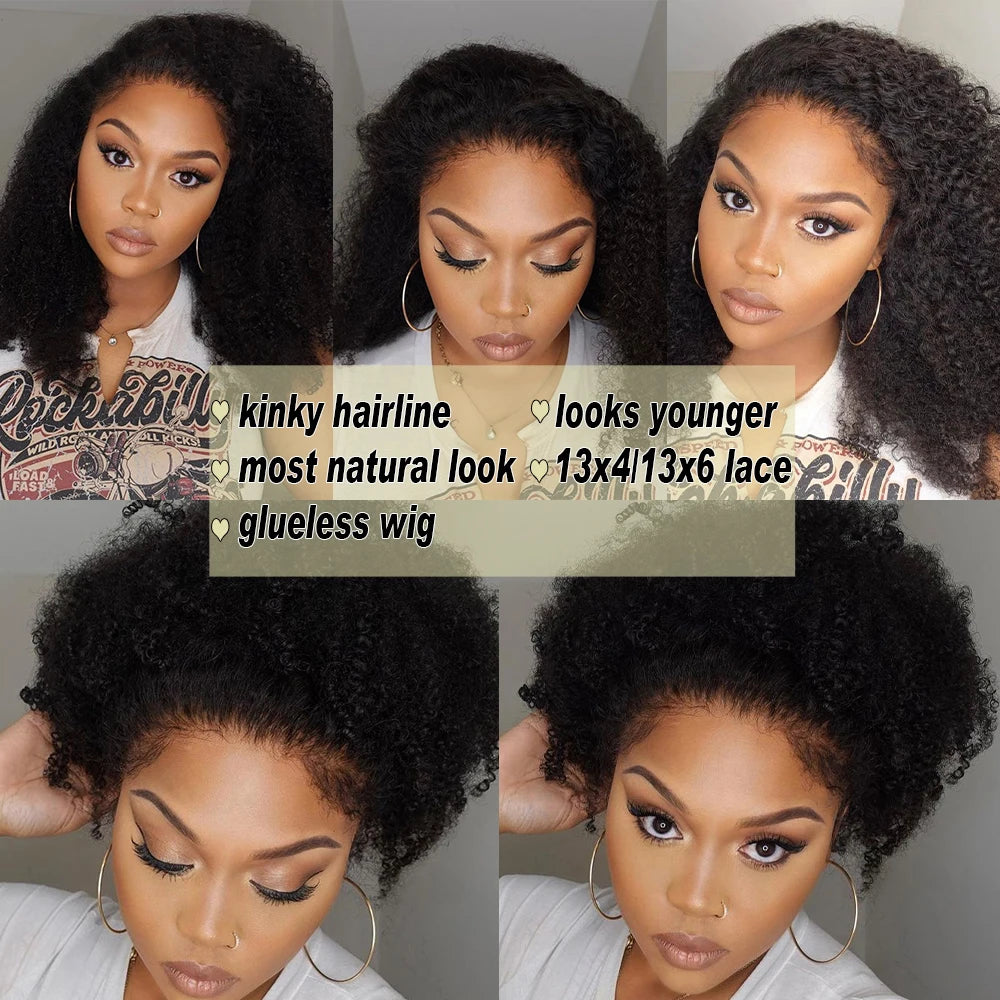Pre Plucked Deep Curly Lace Front Human Hair Wig for Women