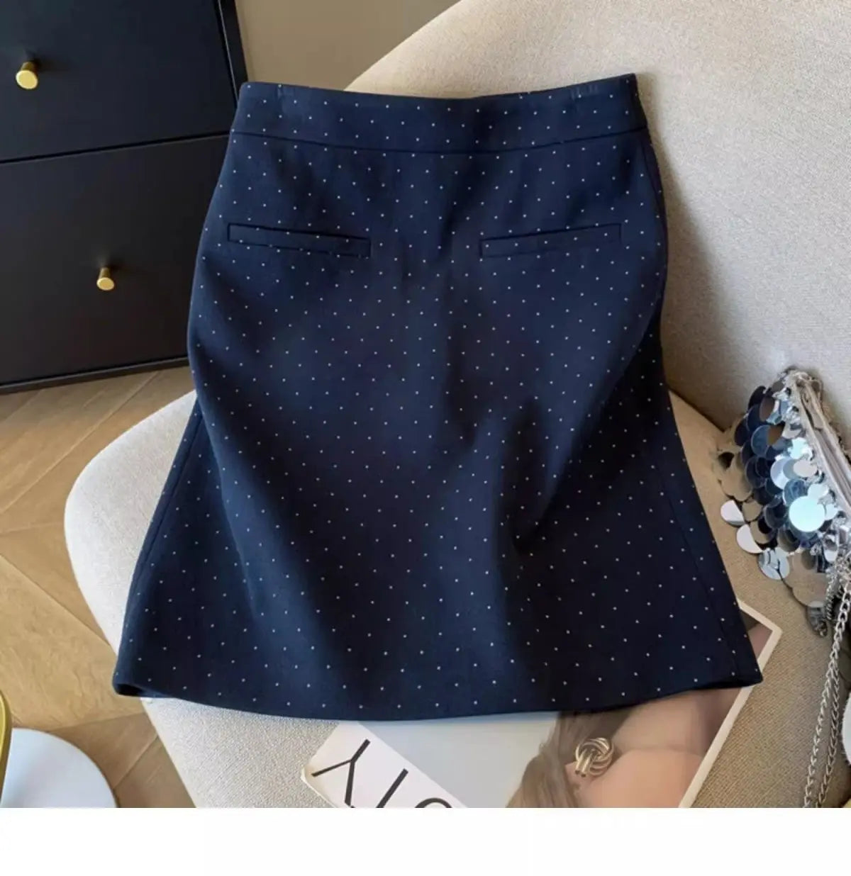 Polka Dot Print High Waist Slim Midi Skirt for Women