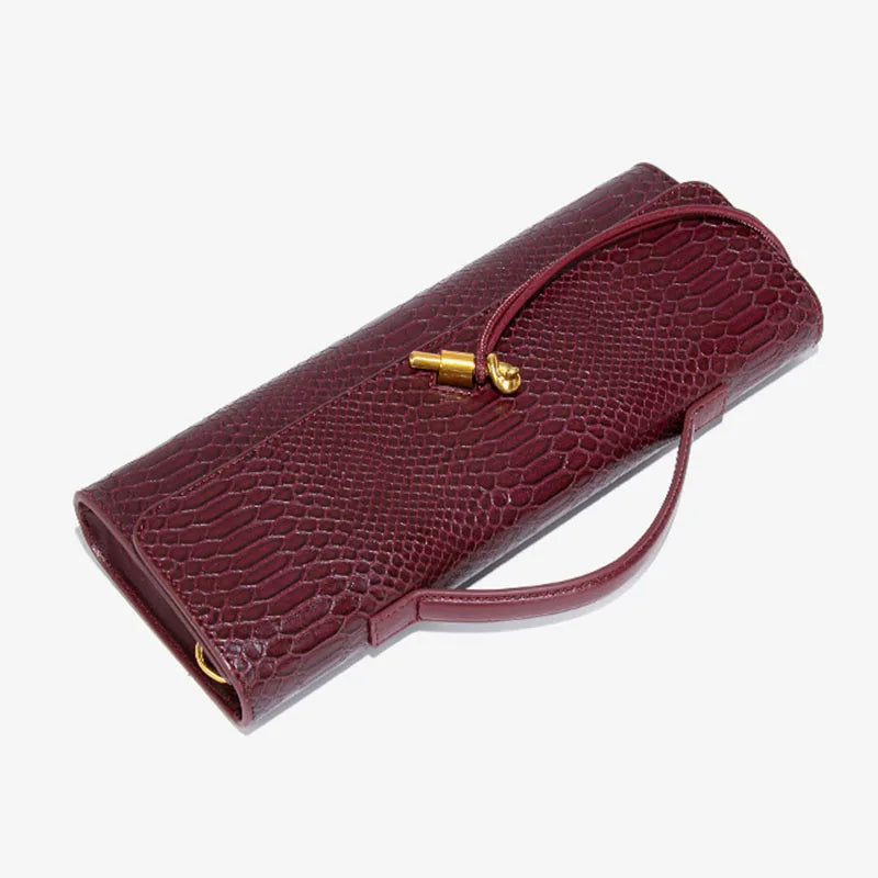 Crocodile Pattern Polyurethane Leather Top Handle Bag for Women