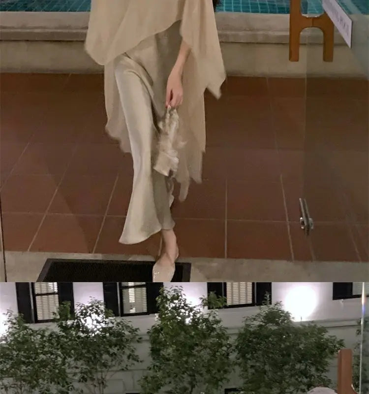 Elegant Lightweight Asymmetric Tulle Summer Blouse For Women