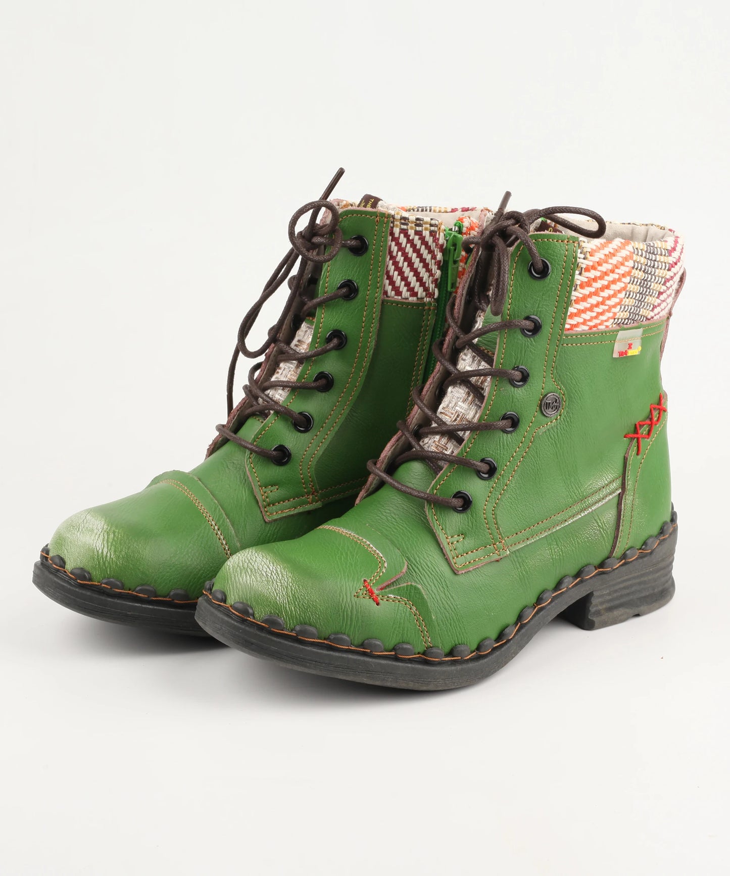Genuine Leather Patchwork Ankle Boots