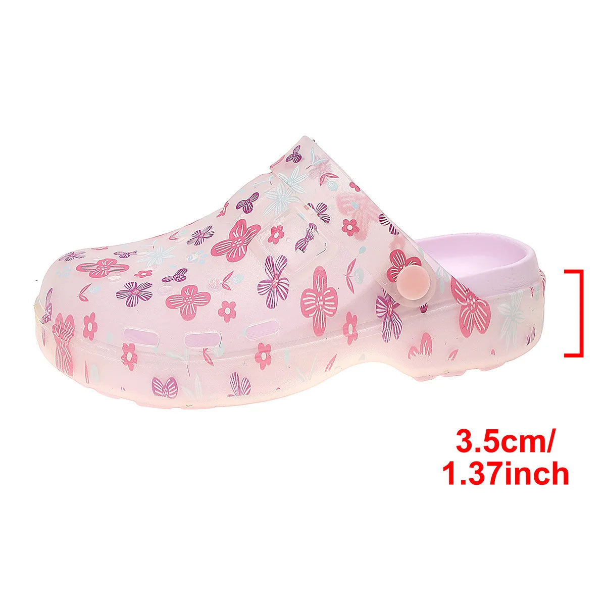 Casual Floral Print Transparent Wedge Sandals For Women