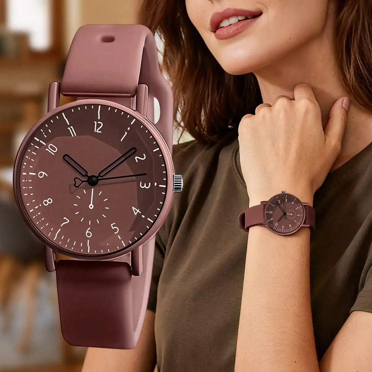 Silicone Strap Quartz Watch for Women