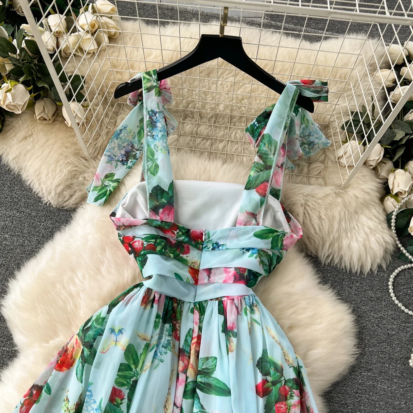 Elegant Floral Off Shoulder A Line Dress for Women