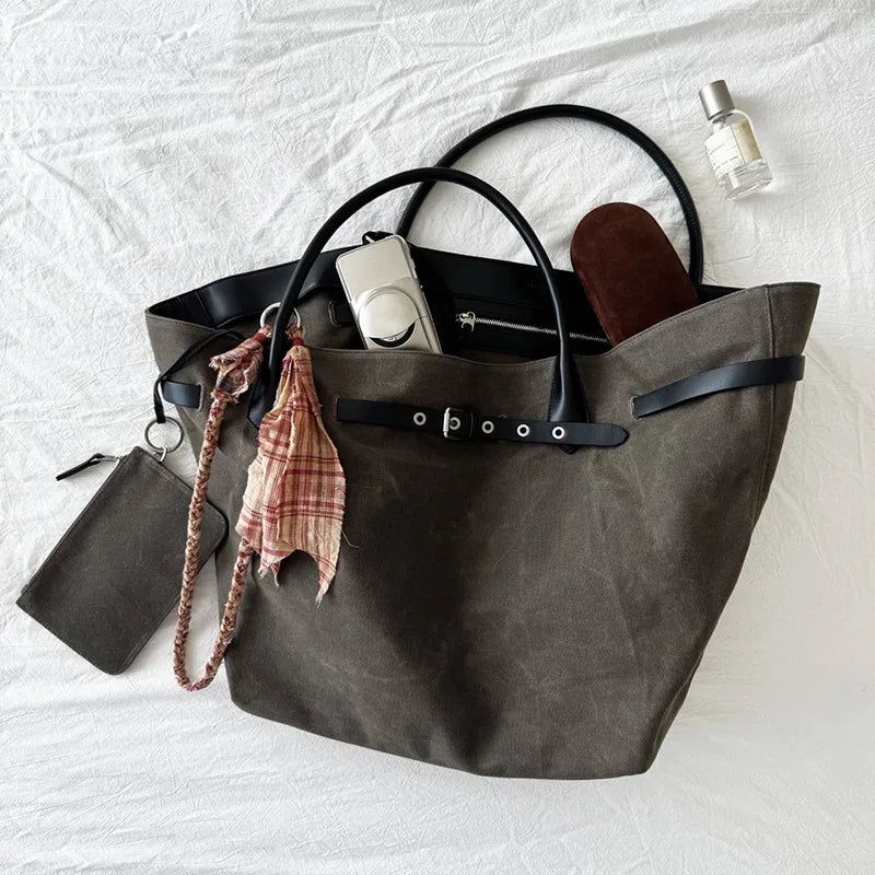 New lazy style high-end niche design,casual belt buckle armpit bag tote bag, large bag